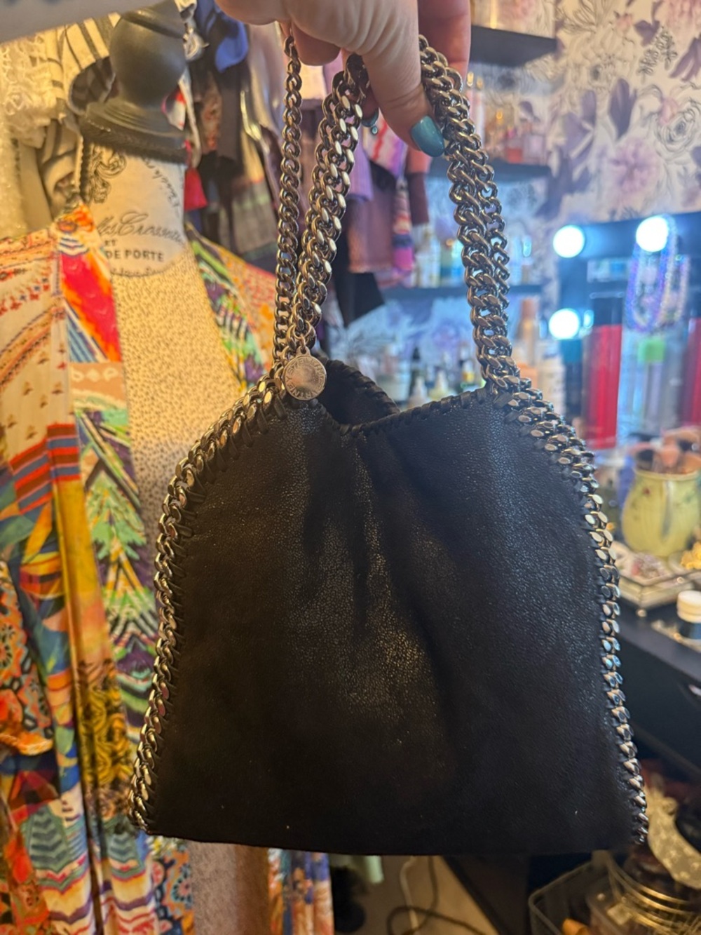 Stella McCartney Black Chain-Trim Crossbody Bag - Picture 2 of 7